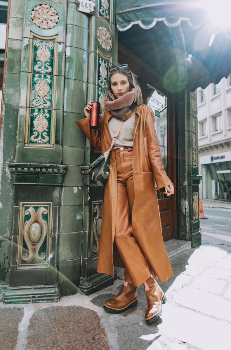Leather Jeans Crawford - Camel 