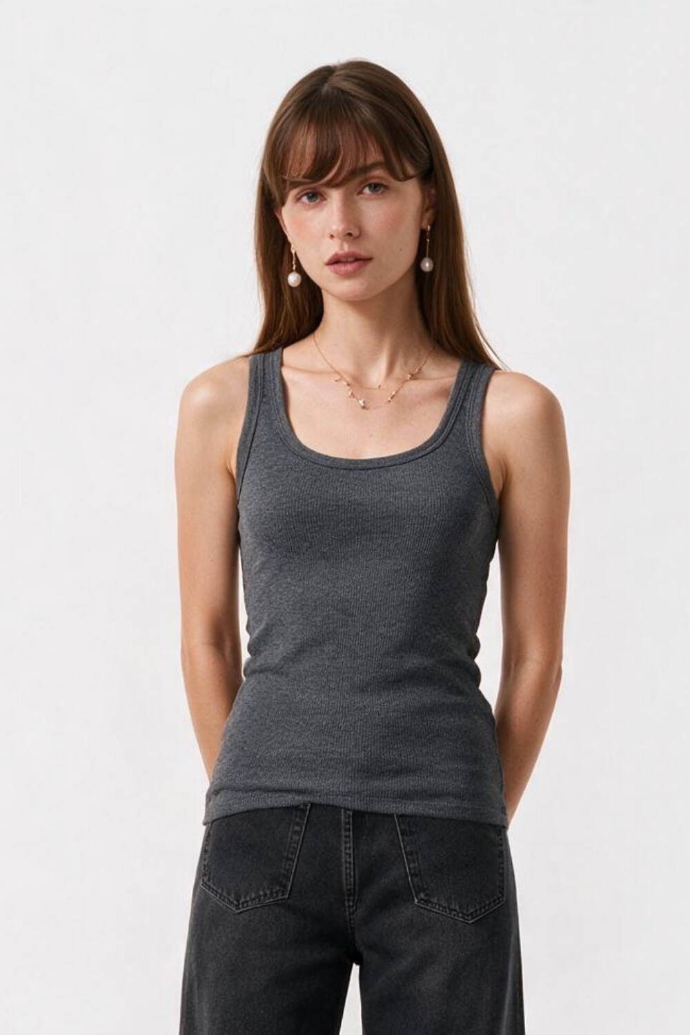 Musculosa Airi Gris Melange Oscuro