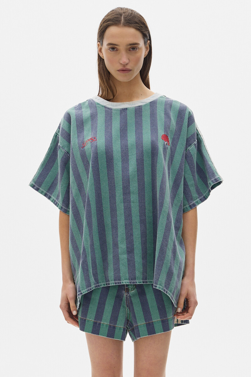 T-shirt Row ST Green/Blue
