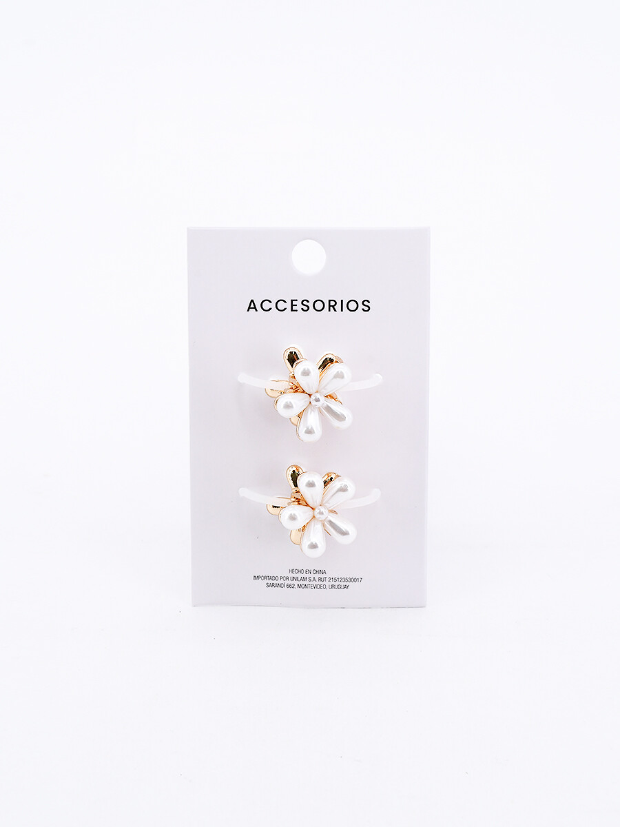 BROCHE FLOR PACK X 2 - BLANCO 