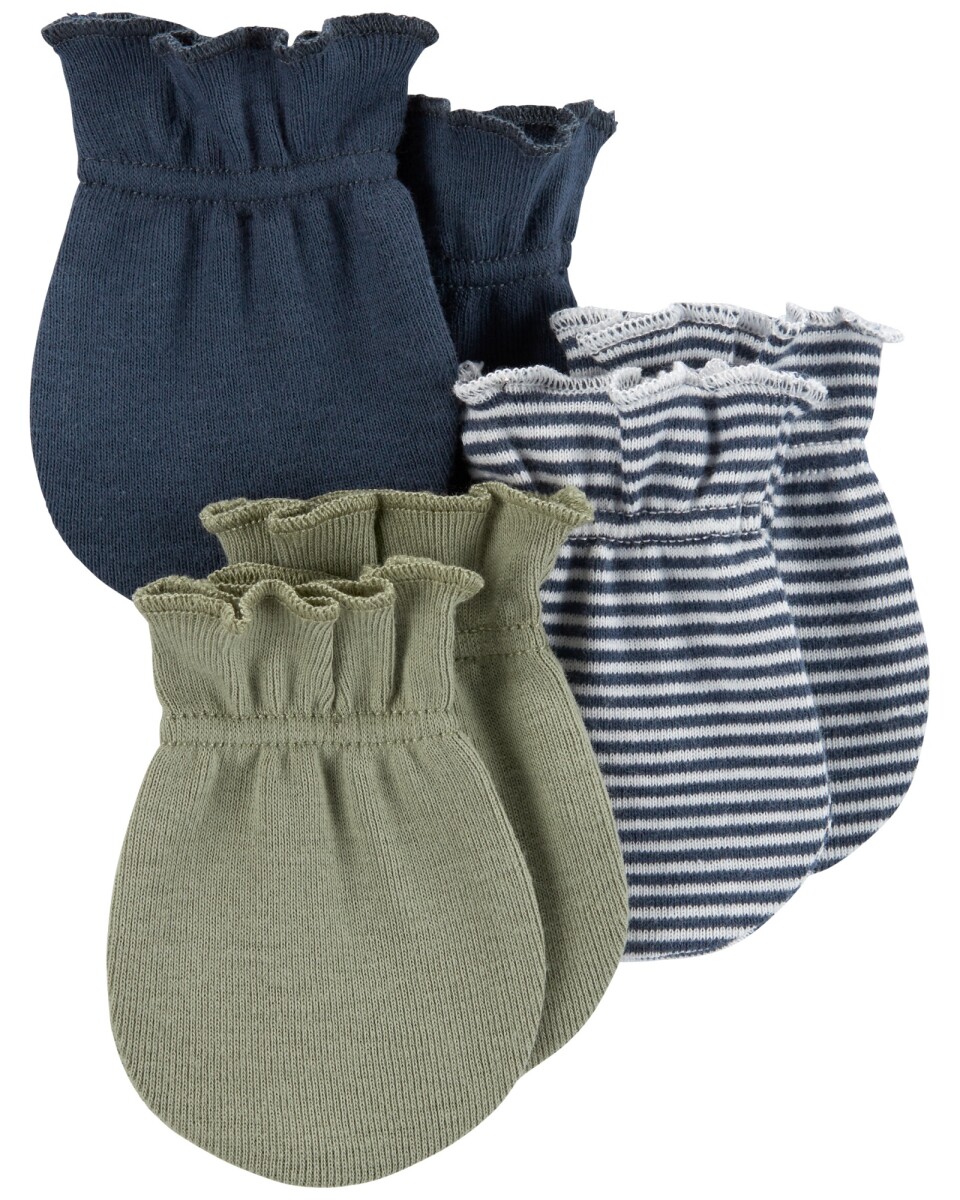 Pack Carters 3 Pares de Mitones Algodón - MULTICOLOR 