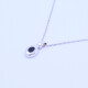 Colgante oro 18k blanco y zafiro azul oval. Colgante oro 18k blanco y zafiro azul oval.