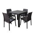 SET DE JARDIN MESA PVC CON VIDRIO ATLANTA 80 X 80 + 4 SILLAS NAPOLI SIMIL RATTAN SET DE JARDIN MESA PVC CON VIDRIO ATLANTA 80 X 80 + 4 SILLAS NAPOLI SIMIL RATTAN