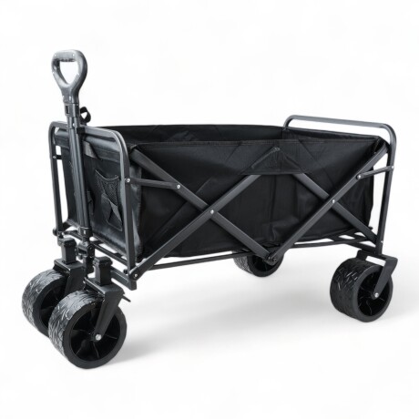 Carro Plegable Multiuso Playa Jardín Camping Carga 150 Kgr Negro