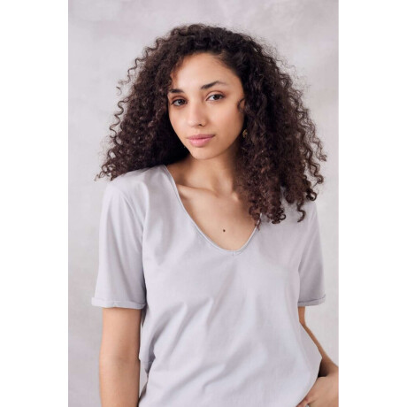 Remera Algodon Lavado Celeste Jean