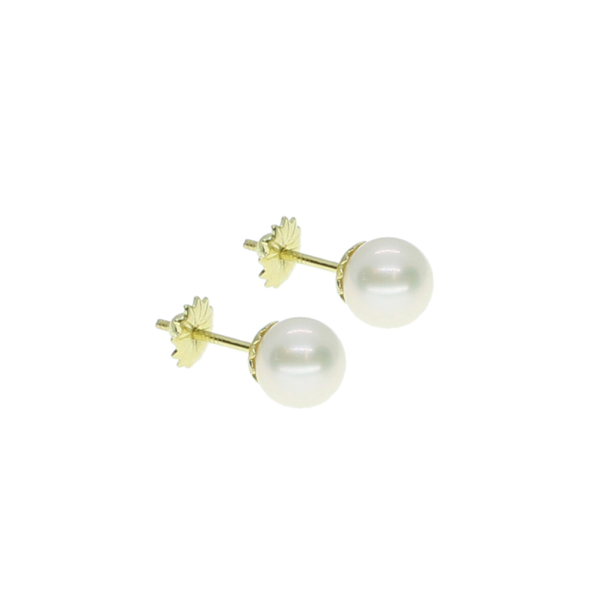 Caravanas de oro 18k con perlas de cultivo de 7.25mm. Un clásico imperdible 