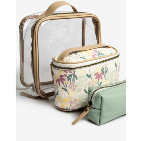 Set De Portacosméticos Estampado Flores