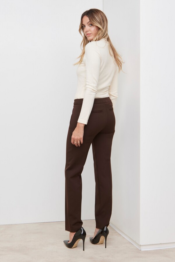 Pantalon Zip MARRON