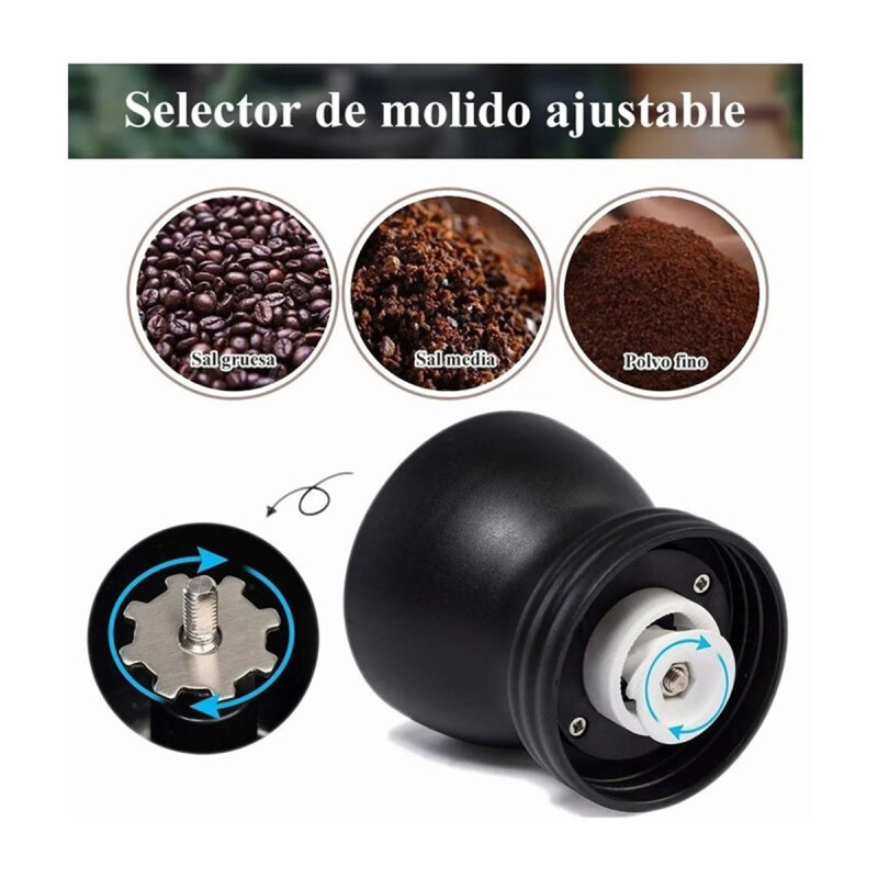 Molinillo de café manual + Frasco obsequio NEGRO