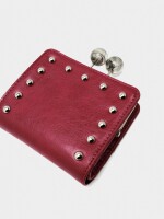 Cartera Con Tachuelas Y Cierre De Boquilla rojo