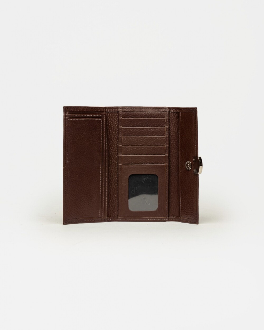 Billetera Marga en cuero graneado Marron