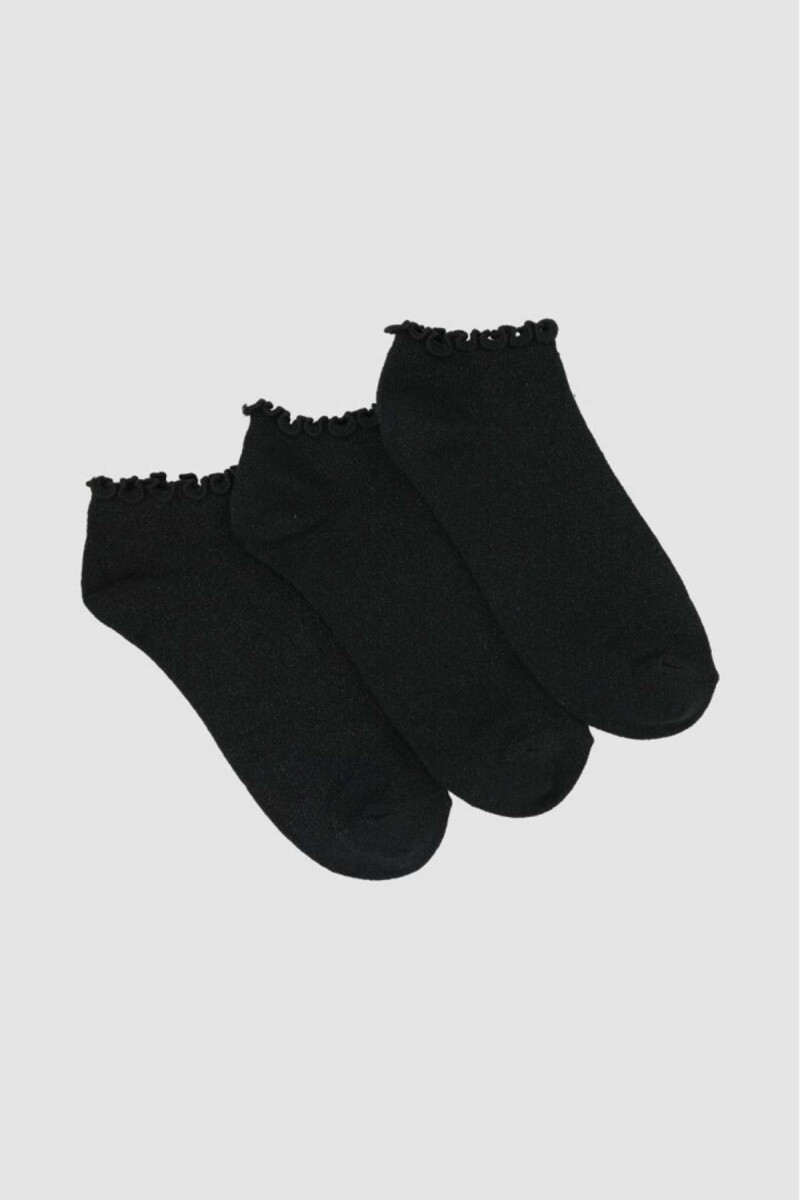 Pack x3 plantinas volado y lurex - Negro 
