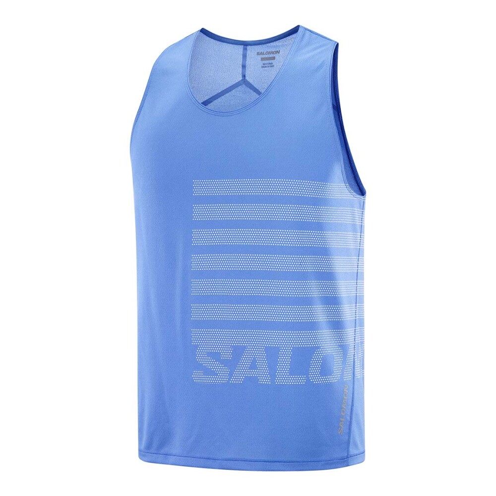 Salomon Musculosa Sense Aero Singlet GFX M para Hombre - Celeste Celeste