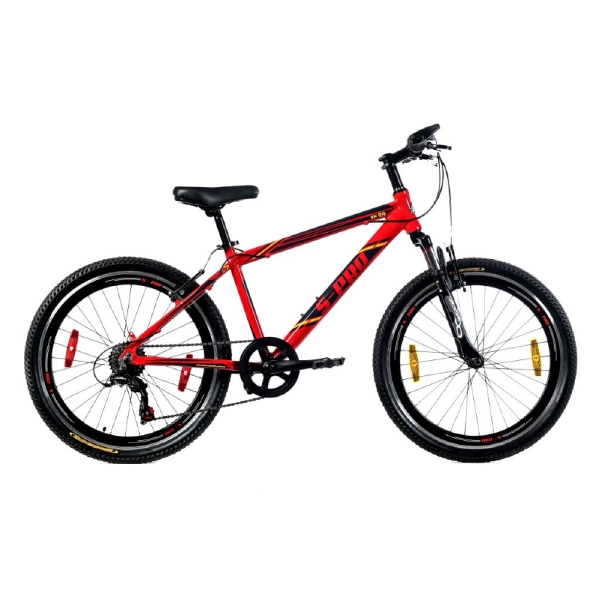 Bicicleta S-pro Mtb Vx R.24 Aluminio C/suspencion - Roja/negra 