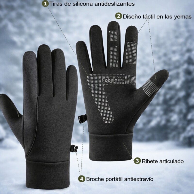 Guantes Termicos Tactiles Impermeable Antideslizante Abrigo Talle M