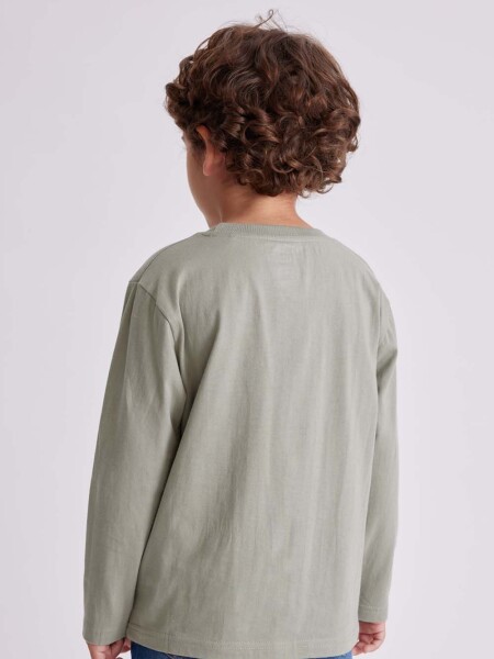 Remera manga larga con bolsillo Verde