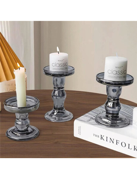 CANDELABRO VIDRIO D8.5/H11.5CM COLOR HUMO CANDELABRO VIDRIO D8.5/H11.5CM COLOR HUMO