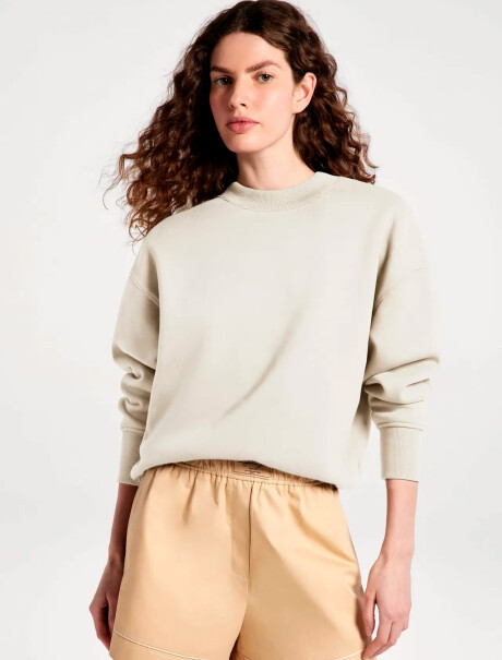 BUZO CON PUÑOS ELASTIZADOS BEIGE