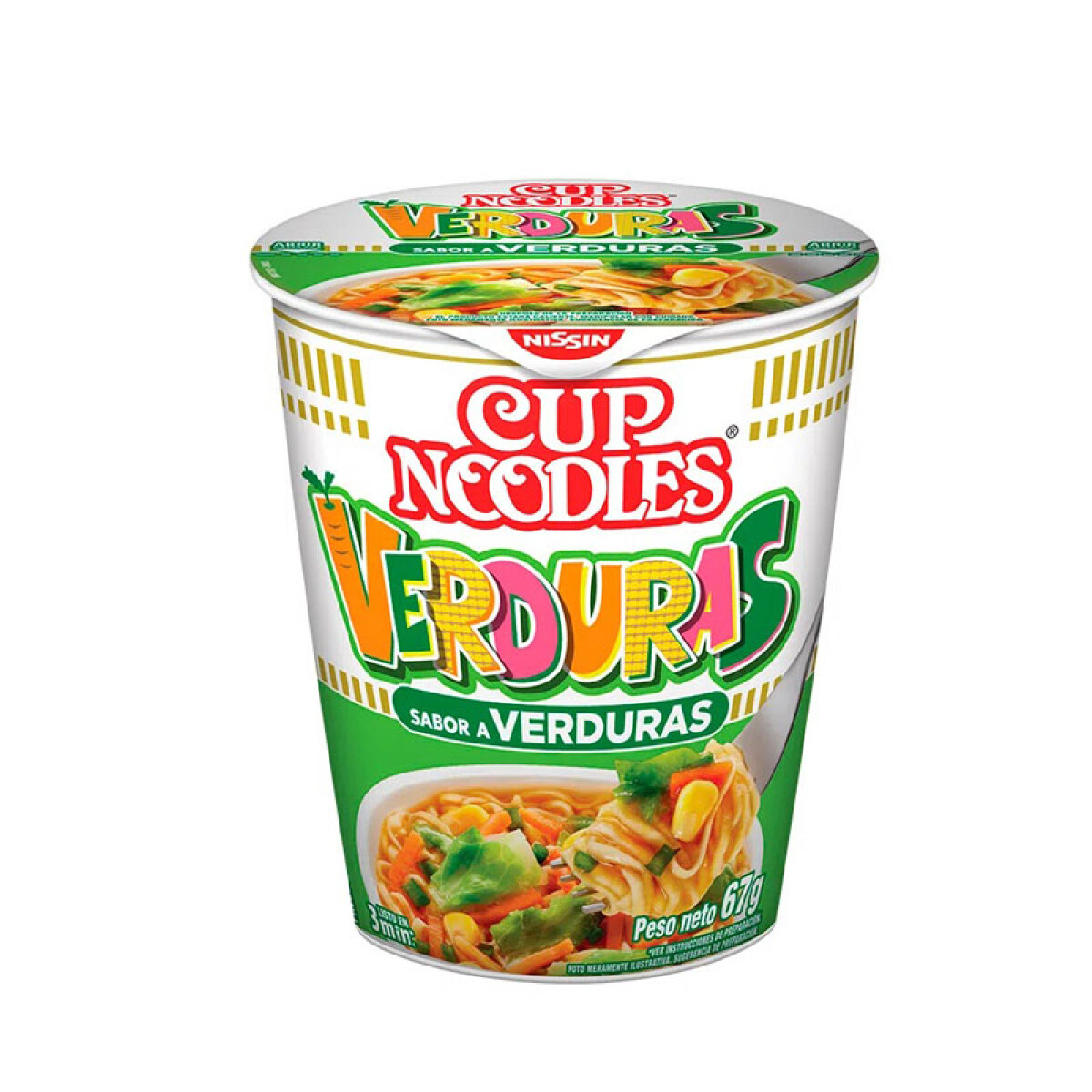 Fideos en Vaso NISSIN CUP NOODLES 68 Grs - Verdura 