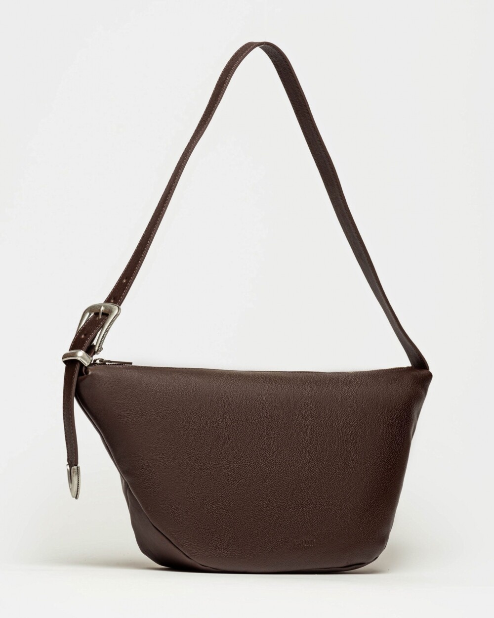 Bolso Bamboo en cuero graneado Marron