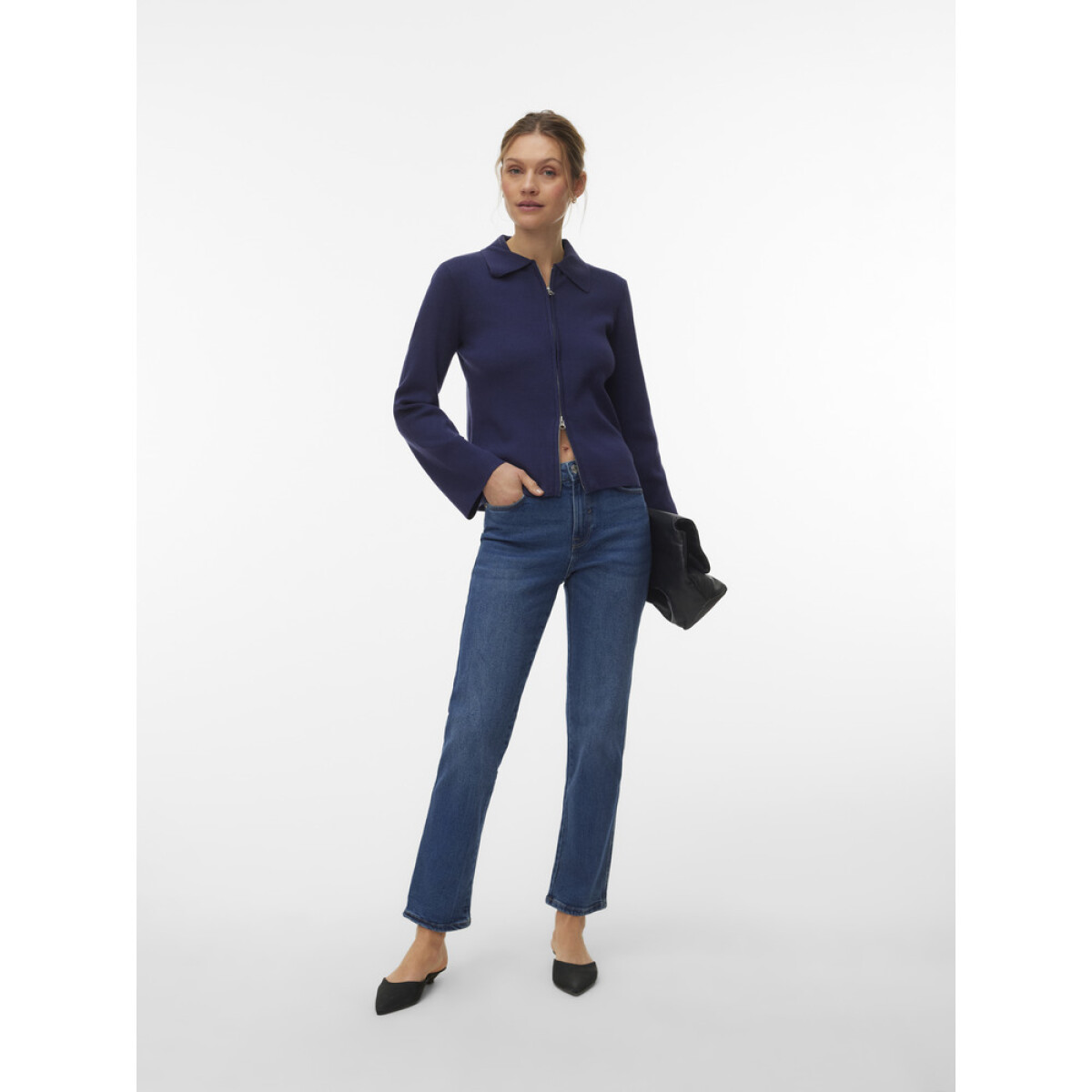 VMAMARA MR SLIM STRAIGHT ANK VI3513 - Medium Blue Denim 