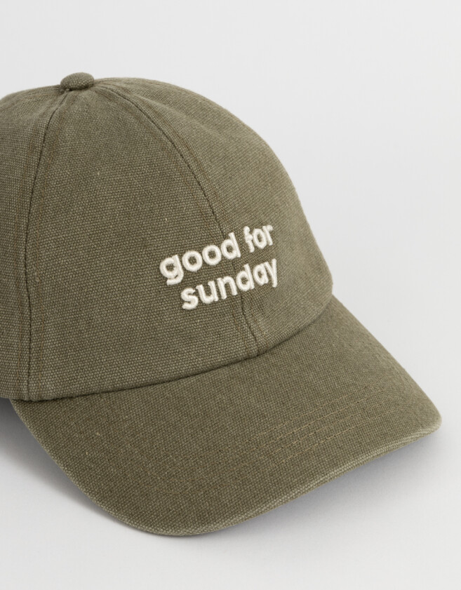 Caps Romántico Gorra Canvas Bordada - Verde Kaki