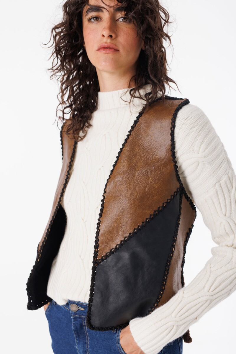 Chaleco Jinete Camel/Negro