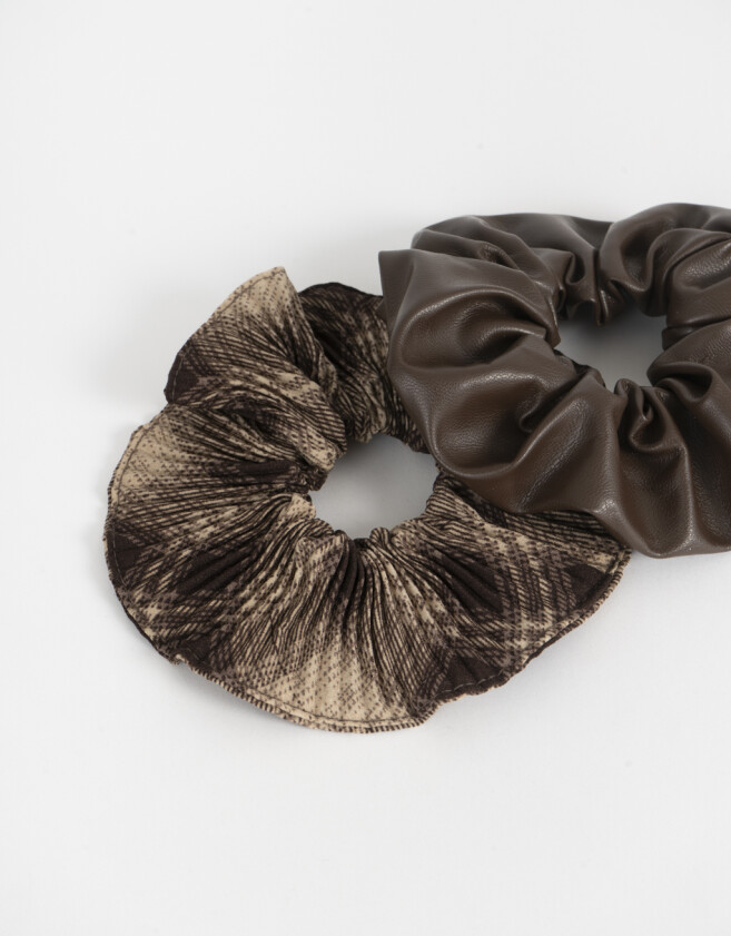 Skunzies PU Scrunchie - Marron Medio