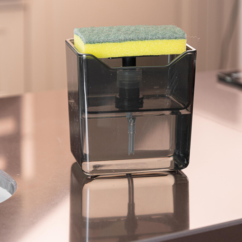 Dispensador de detergente porta esponja 500 ml NEGRO