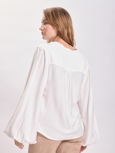 Blusa cuello v Blanco