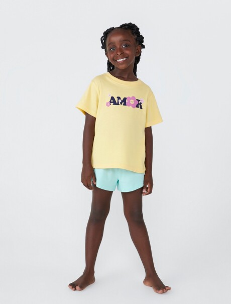 PIJAMA INFANTIL CON ESTAMPA MULTICOLOR