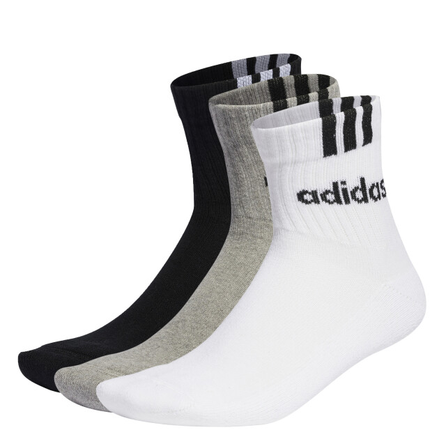 Medias Unisex Adidas Medium x3 Gris - Blanco - Negro