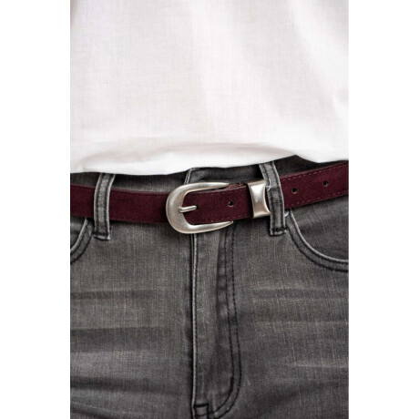 Cinto Hebilla Rectangular Bordo