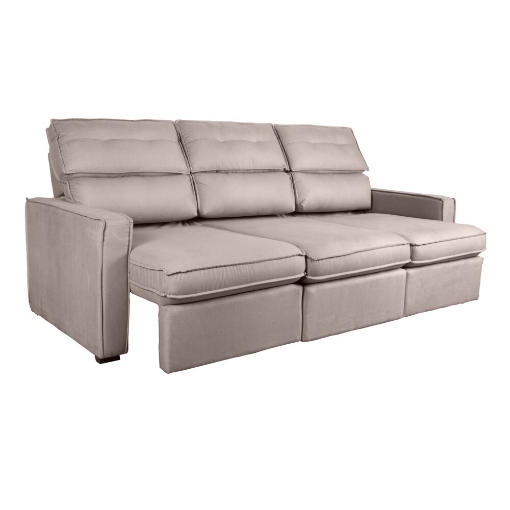 SOFA RETRACTIL 3 CUERPOS TELA MARRON AMBAR CHOC.