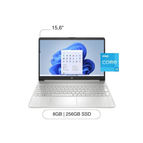 Notebook HP 15-DY5131WM 15.6' FHD 256GB SSD / 8GB I3-1215U W11 Silver Notebook HP 15-DY5131WM 15.6' FHD 256GB SSD / 8GB I3-1215U W11 Silver