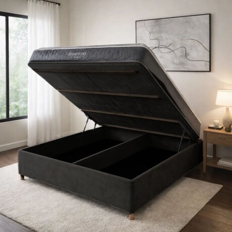 Sommier Queen Hamptons Hybrid Silver Smart Box Baúl Negro