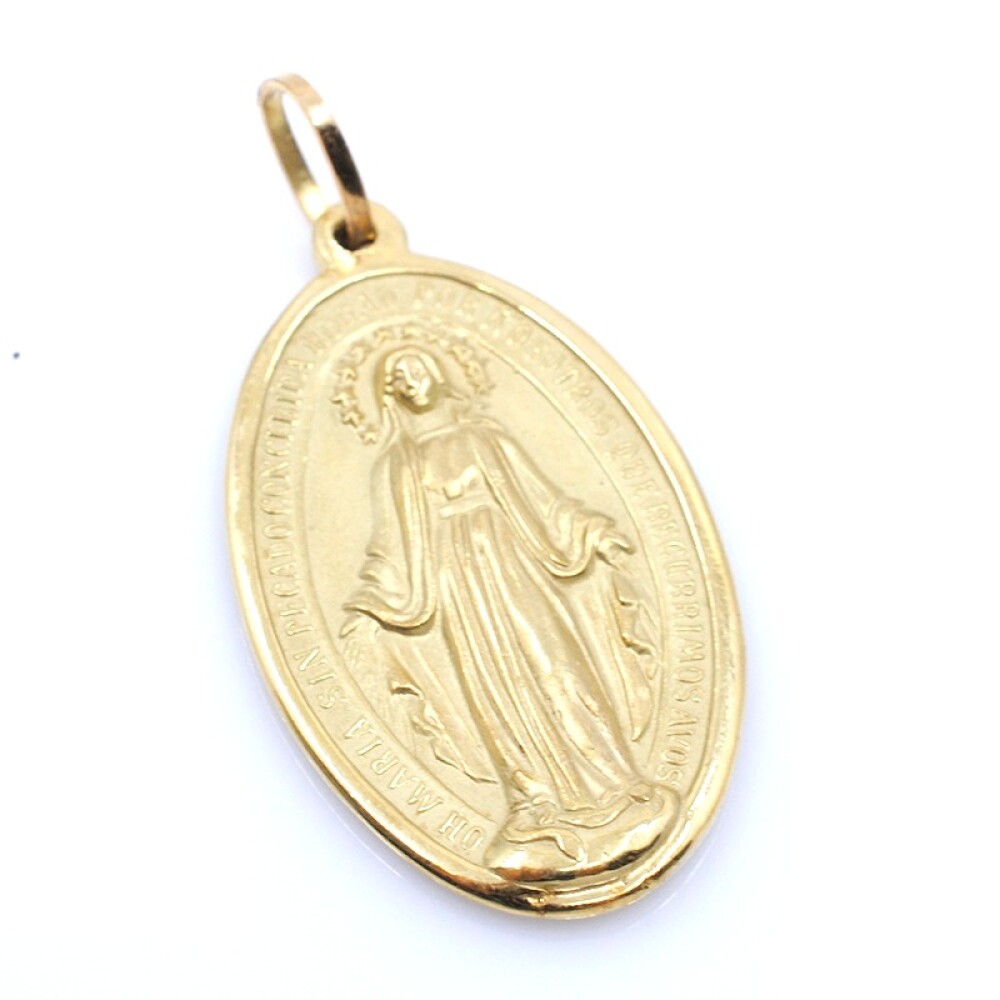 Medalla oro 18k virgen milagrosa 4,2 cm x 2,5 cm Medalla oro 18k virgen milagrosa 4,2 cm x 2,5 cm