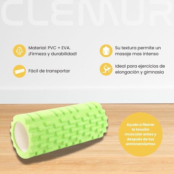 Rolo Masajeador Rodillo Pilates Yoga Foam Roller 33 Cm Color Verde RYO033 Rolo Masajeador Rodillo Pilates Yoga Foam Roller 33 Cm Color Verde RYO033