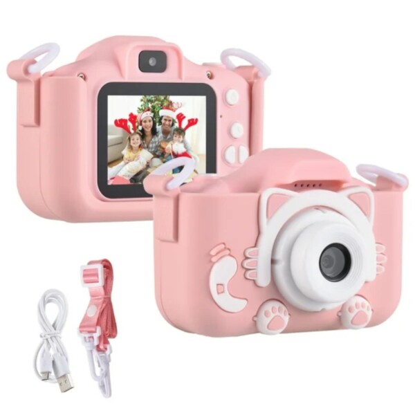 Camara Digital Fotos Infantil Filtros Juegos Correa Conejo ® Variante Color Rosado Gato