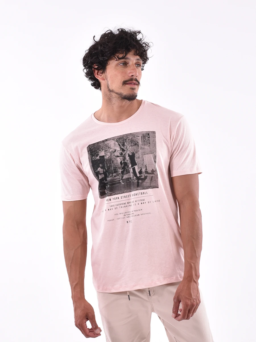 REMERA BASKET - ROSA VIEJO 