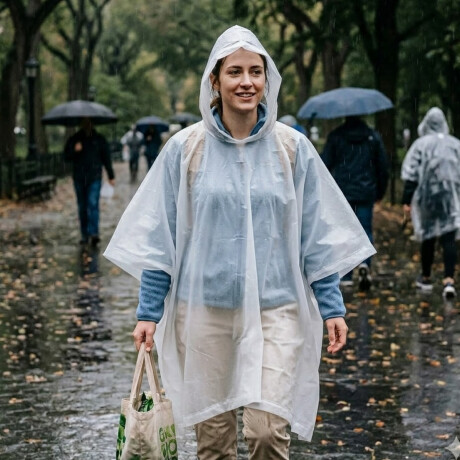 Poncho transparente para lluvia adulto Sc