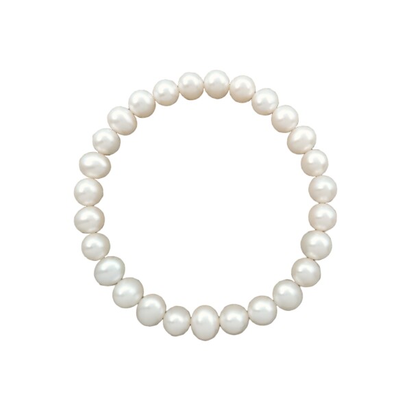 Pulsera perlas-Elastica-Perlas españolas-PU3824 conpiedra