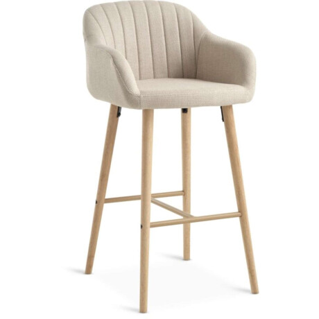 Taburete De Bar Adslev Tela Beige/Color Roble