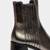 Bota Caña Media Corey En Cuero Liso Metalizado Metalizado