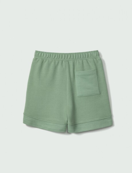 SHORT INFANTIL EN TELA ACANALADA VERDE