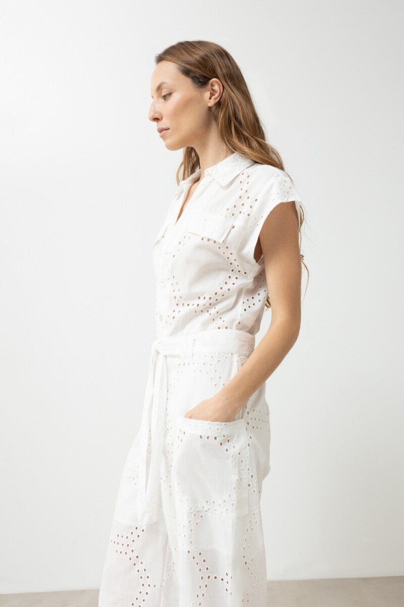 Mono broderie blanco