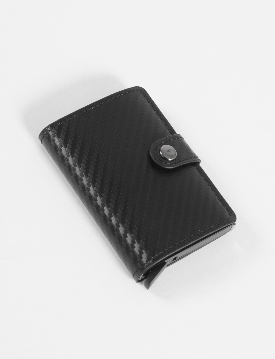 Tarjetero RFID de cuero vegano - negro 