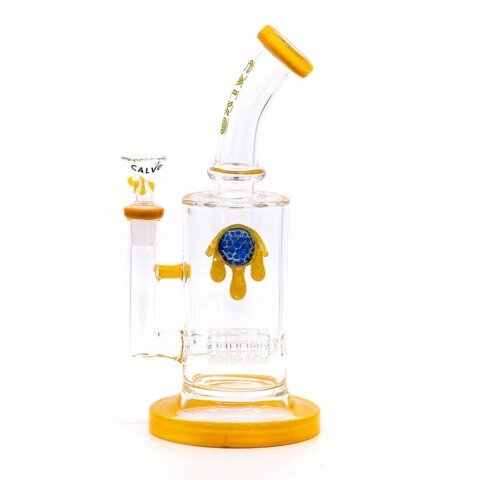 BONG CALVO GLASS IMPLOSION CON PERCOLADOR 23CM NARANJA