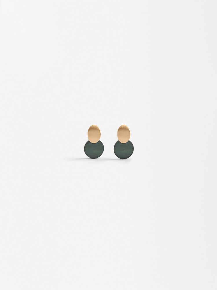 Pendientes Cortos Redondos verde