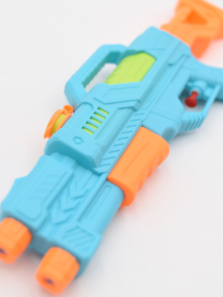 PISTOLA DE AGUA 2 TUBOS CELESTE